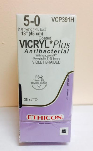 Ethicon VCP391H COATED VICRYL® Plus Antibacterial (polyglactin 910) Suture