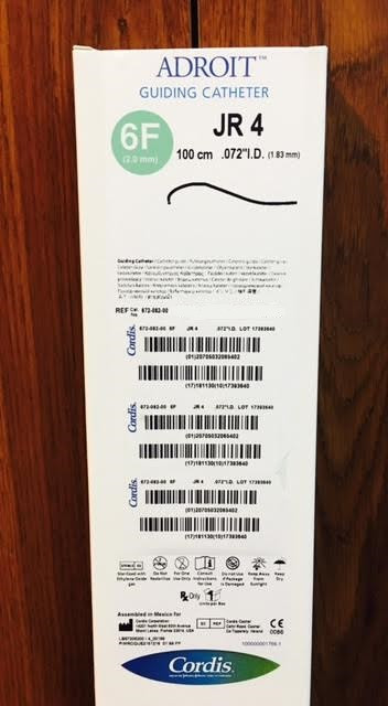 【日本製】 ADROIT, 67208200, Cordis, JR4, 6Fr 100cm, Catheter, Guiding スキー