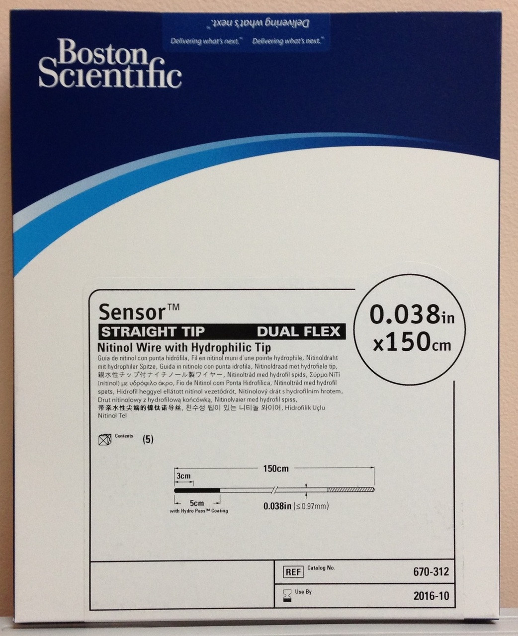 BOSTON SCIENTIFIC 670312 SENSOR STRAIGHT TIP DUAL FLEX NITINOL WIRE