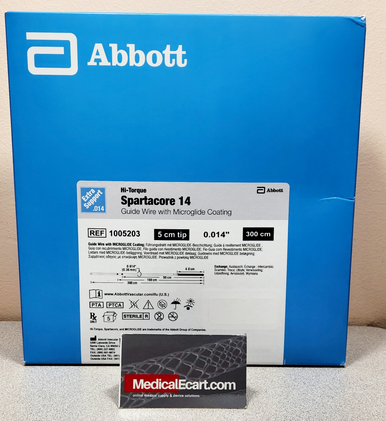 Abbott 1005203 Hi-Torque Spartacore™ 5.0 cm, Peripheral Guide Wire .014" x 300cm. Box of 5