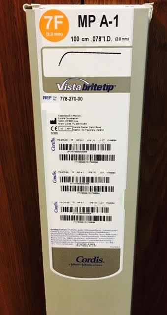 Cordis 77827000 VISTA BRITE TIP, 778-270-00 Guiding Catheter MP A