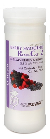 EZEM Smoothie Readi-Cat 2 CT Oral Contrast Agent Barium Sulfate 2.1% E-Z-Em - 705696 Readi-Cat 2 Smoothie Oral Suspension 2% Berry Bottle 450mL