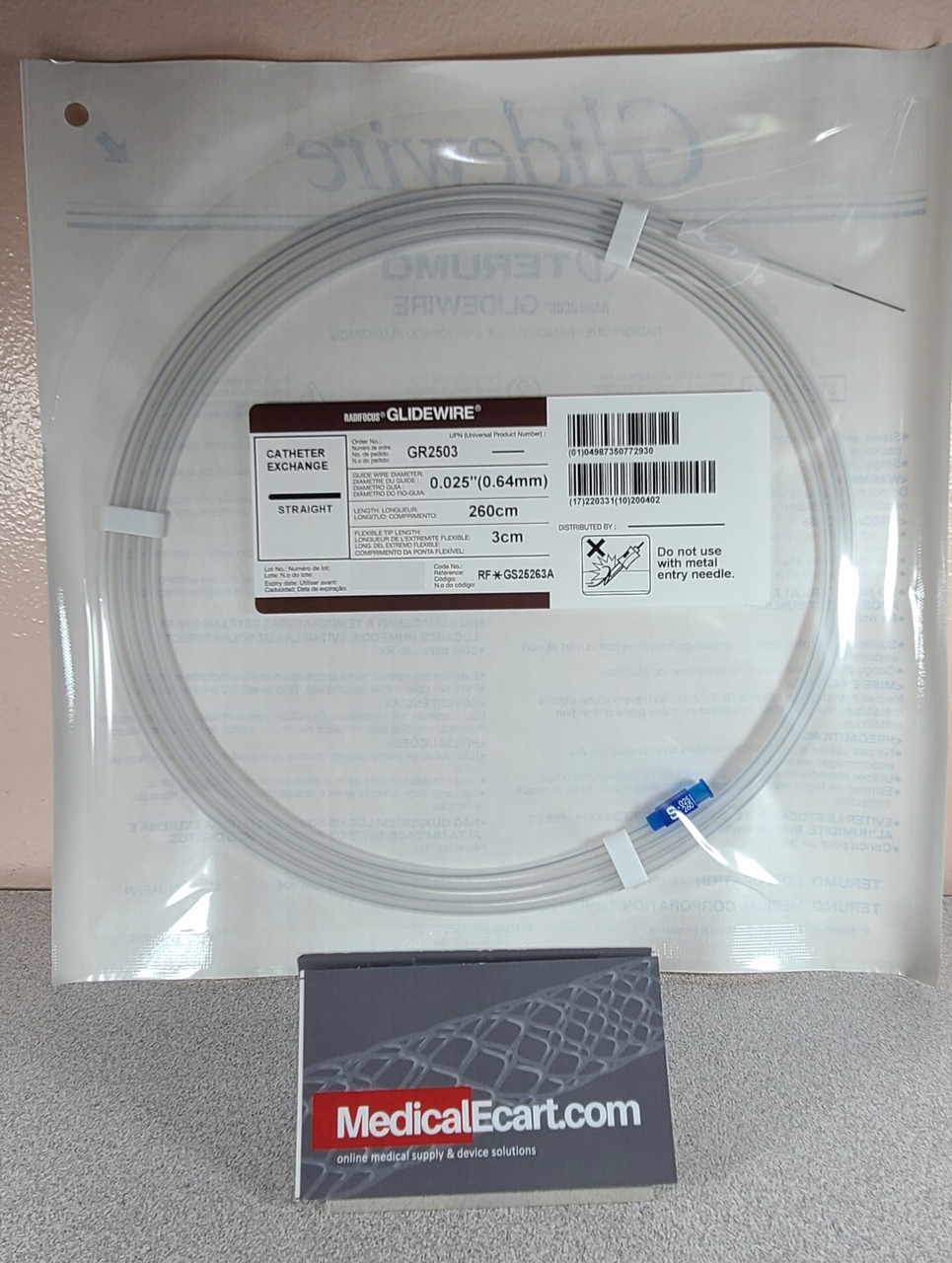Terumo GR2503 Glidewire ® Hydrophilic Coated Guidewire, RF*GS25263A