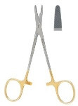 8-14TC OLSEN-HEGAR Needle Holder with Suture Scissors, 4-3/4" (12.1 cm), extra delicate, serrated jaws, 4000 teeth P. Sq. inch