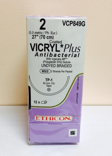 Ethicon VCP849G COATED VICRYL® Plus Antibacterial (polyglactin 910) SutureVCP849G