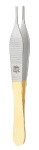 ADSON Dressing Forceps, 4-3/4" (12.1 cm), cross serrated tips, Carbide Gold Handled Instrument