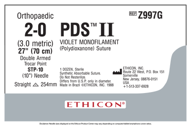 Ethicon Z997G PDS® II (polydioxanone) Suture