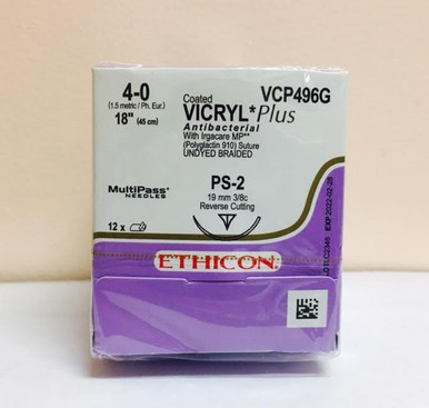 Ethicon VCP496G COATED VICRYL® Plus Antibacterial (polyglactin 910) Suture