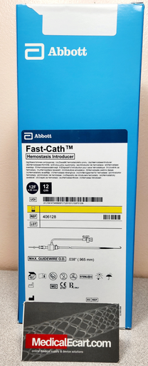 406128 12Fr x 12cm Fast Cath sheath introducer. HEMO SET 12F 12CM .038 GW.