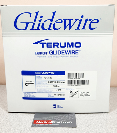 Terumo GR3525 GLIDEWIRE® Standard, Standard,	0.035" x 180cm, Long,  1.5 mm J-Tip Shape, Box of 05