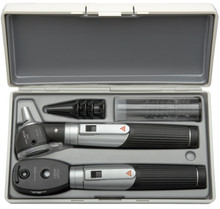 HEINE  D-873.11.021 mini 3000 D-873 Diagnostic Set-XHL: Ophthalmoscope, F.O. Otoscope, 2 Battery Handles, Case D-873.11.021