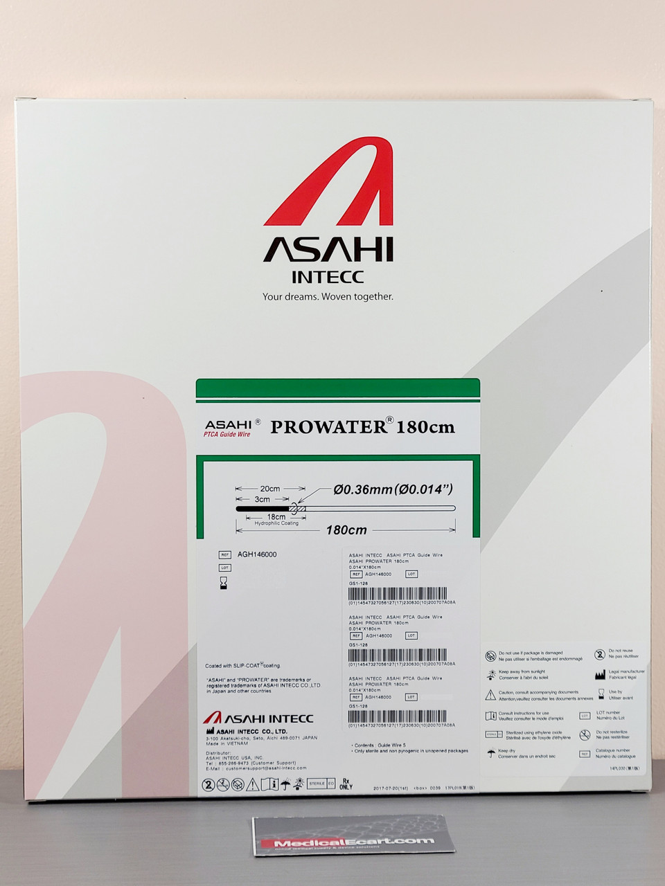 ASAHI AGH146000 Prowater PTCA GW 180cm Straight