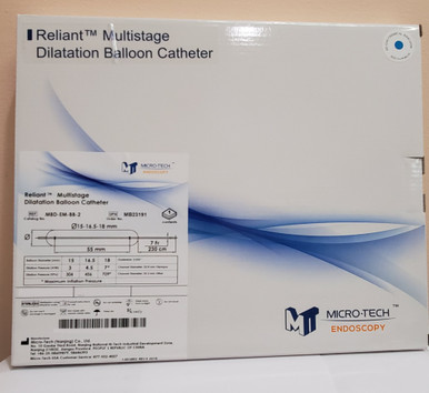 Micro-Tech MB23191 Reliant Balloon Dilation 15-16.5-18mm 5.5cm Multi-Stage With Guidewire 230cm 2.8mm Single-Use Each, MDB-EM-BB-2