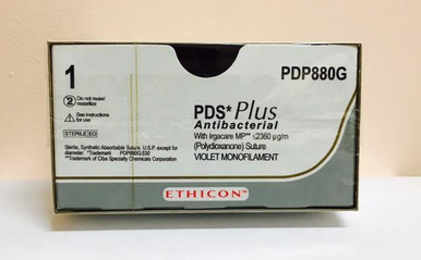 PDP880G Ethicon PDP880G PDS Plus Suture, Taper Point, Absorbable, TP-1 65mm ½ Circle, Violet Monofilament Loop 60" ˜ 150cm, Size: 1,
