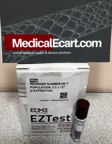 EDM3 Solutions 3917 EZTest® Sterilization Biological Indicator Vial Steam, Box of 25