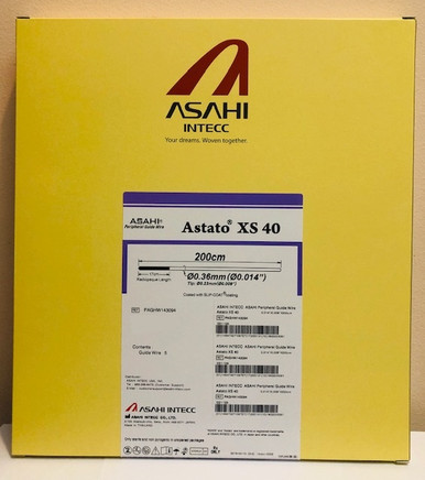 SAHI PAGHW143094 Astato® XS 40 0.014 inch, Peripheral Guide Wire 200cm x 0.036mm, Straight. Box of 05