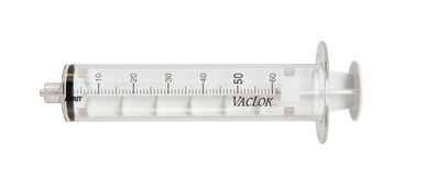 VAC120 20mL 4 Fixed Male Luer Connector Flat Grip White Box of 20