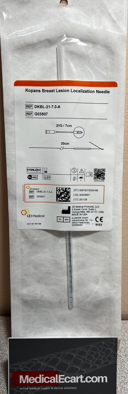 IZI Medical G03507 Breast Localization Needle 21 Gauge 7 cm, DKBL