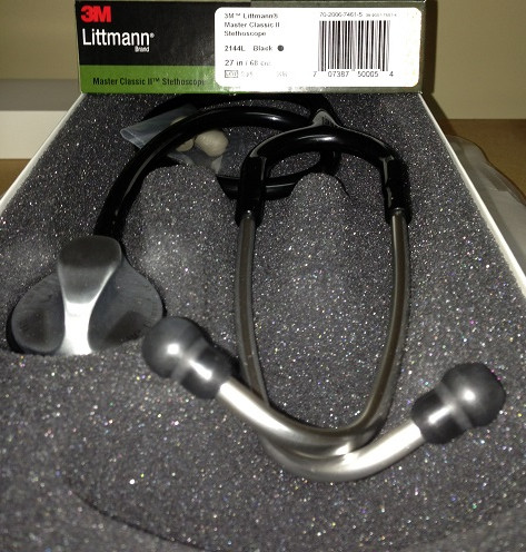 3M - 2144L Littmann Master Classic II Stethoscope Black Tube, 27 inch.