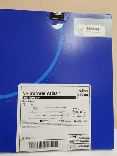 STRYKER SZAS4530 NeuroForm Atlas™ Stent System 4.5mm x 30mm without tip 
Exp. 2024-01-23 (1)
Exp. 2024-02-21 (1)