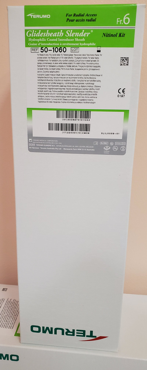 Terumo 50-1060 GLIDESHEATH SLENDER® Introducer Sheath 6Fr