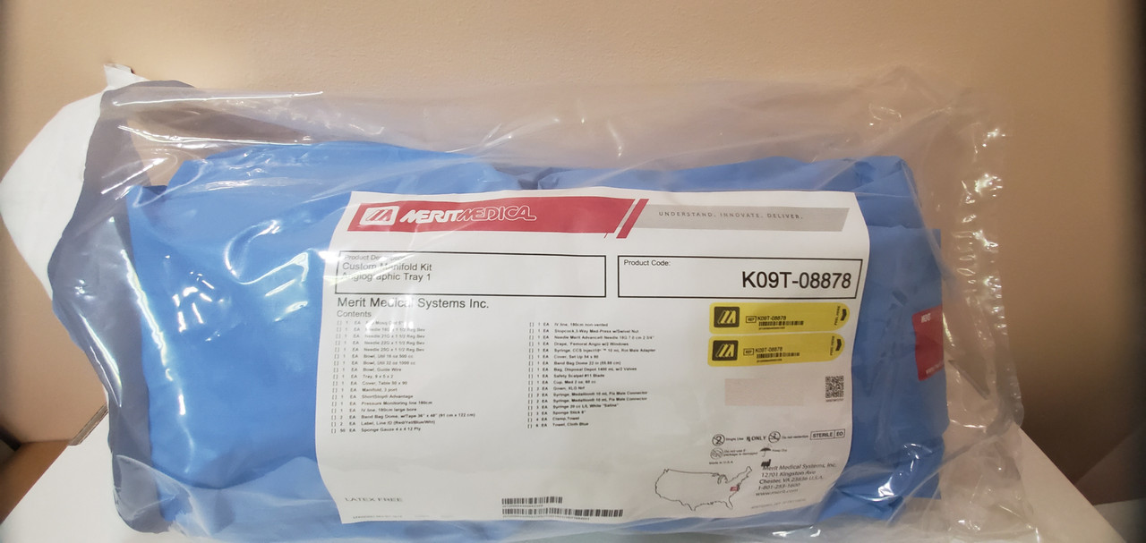 Merit K09T08878, Angiography Tray 1, Custom Manifold Kit