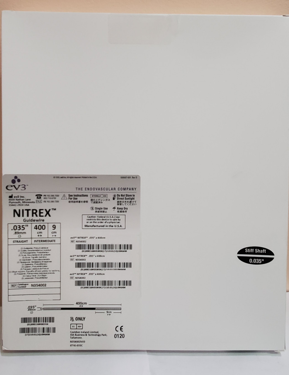 EV3, N354002, Nitrex ,Guidewire, Lenght 0.035 in, Lenght 400 cm