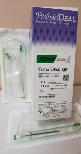 Merit PID6F11021SSC, Prelude IDeal™, Hydrophilic Sheath Introducer, 6Fr, Lenght 11cm, Needle 21G x 4cm Advance, Box of 5