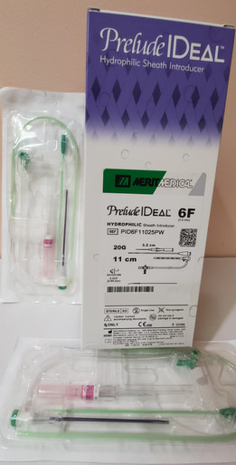  Merit PID6F11025PW, Prelude IDeal™, Hydrophilic Sheath Introducer, 6Fr, Lenght 11cm, Needle 20G x 3.2cm IV catheter, Box of 5