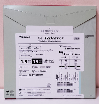 TERUMO DC-RY1515UA1 RX Takeru PTCA Ballon Dilatation Catheter, Diameter 1.5mm, Lenght 15mm