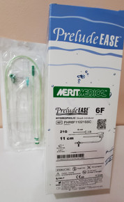 Merit PHR6F11021SSC, Prelude EASE™, Hydrophilic Sheath Introducer, 6Fr, Lenght 11cm, Needle 21G x 4cm Advance, Guide Wire Stiff spring; straight floppy tip, Box of 5