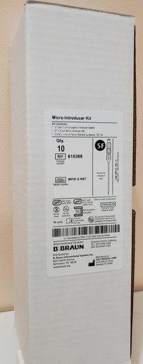  B. Braun 610368 Micro Introducer Kit: 5Fr x 10 cm Micro Introducer set, 21 Gauge Echogenic Needle 7 cm, 0.018” Diameter x 40cm Nitrinol Mandrel Guidewire , box of 10