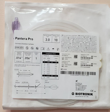 BIOTRONIK 393295, Pantera Pro, Coronary Dilatation Catheter, 3.00 mm X 10 mm X 140 cm, box of 01