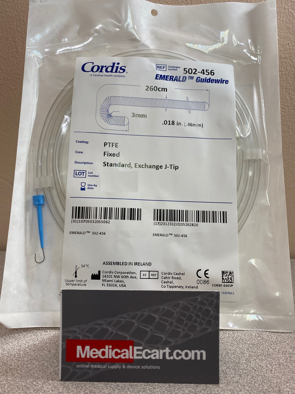 Cordis, 502456, Standard Tip .018 x 260cm, Emerald, 502-456