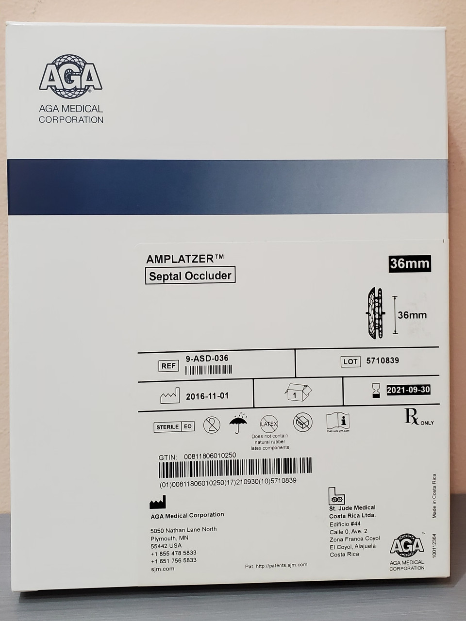 SJM, 9-ASD-036, Amplatzer, Septal Occluder, 12, 36m x 46mm x 52mm