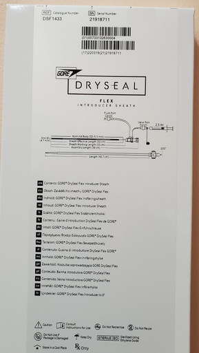 DSF1433 GORE® DrySeal Flex Introducer Sheath 14Fr., 4.7mm x 5.3mm, 33cm. Box of 01