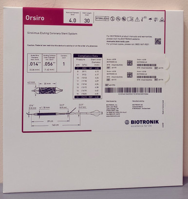 BIOTRONIK 401770 Orsiro Sirolimus Eluting Coronary Stent System 4.0 mm x 30 mm, Box of 01 