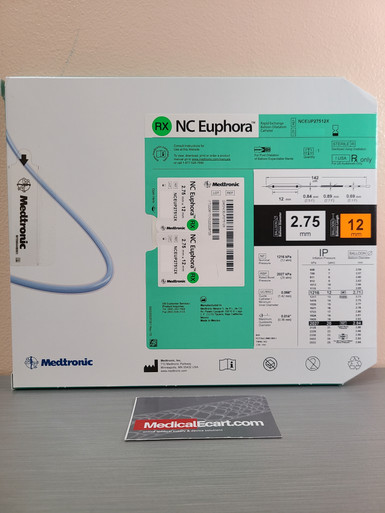 Medtronic NCEUP27512X NC Euphora™ Noncompliant Balloon Dilatation Catheter 2.75 mm x 12 mm, Box of 01