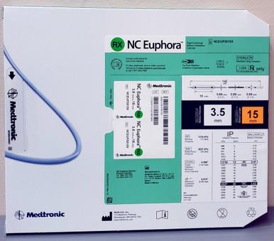 Medtronic NCEUP3515X NC Euphora™ Noncompliant Balloon Dilatation Catheter 3.5 mm x 15 mm, Box of 01