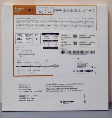 BIOTRONIK 367034 Pantera LEO Fast-Exchange PTCA Catheter 5.0 mm x 20 mm, Box of 01