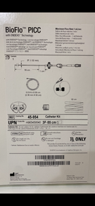 Angiodynamics 45-954 BioFlo PICC H965459540 with Endexo Technology, 3FR SL-55cm Catheter Kit Non-Valved. Box of 01 (45-954)