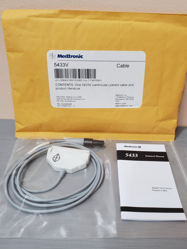 Medtronic 5433V Patient Cable, Ventricular, Reusable, short. Pack of 01