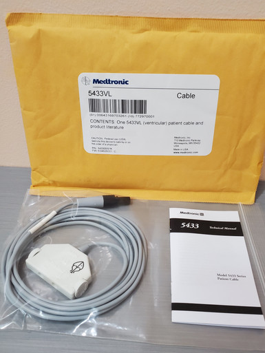 Medtronic 5433VL Patient Cable, Ventricular, Reusable, Long. Pack of 01