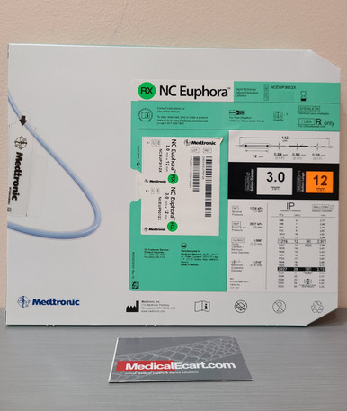 Medtronic NCEUP3012X NC Euphora™ Noncompliant Balloon Dilatation Catheter 3.0 mm x 12 mm, Box of 01