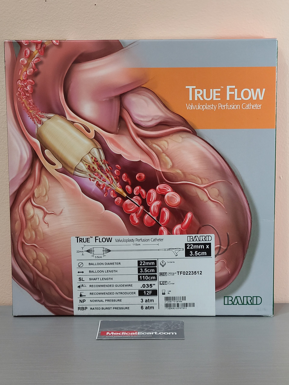Bard TF0223512 TRUE® Flow Valvuloplasty Perfusion Catheter, 18 mm x 3.5 cm,  110 cm