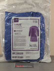 Medline DYNJP2102S SIRUS® Surgical Gowns with Set-in Sleeve, AAMI Level 3 protection, Sterile Fabric-Reinforced , X-Large, Blue. Case of 20