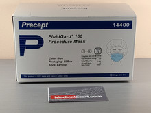 Precept 14400 Procedure Mask FluidGard 160 Pleated Earloops One Size Fits Most Blue Diamond NonSterile ASTM Level 3, Box of 50