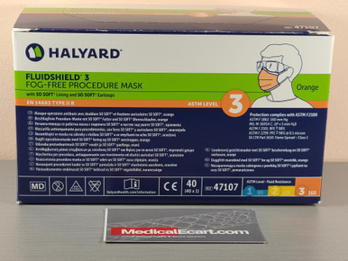 47107 Halyard  Fluidshield Fog-Free Surgical Mask