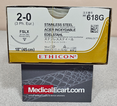 Ethicon 618G Surgical Stainless Steel Suture