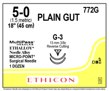 Ethicon 772G Surgical Gut Suture - Plain